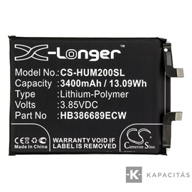 Realpower Li-Polymer akku (3,85V / 3400mAh, Huawei HB386689ECW kompatibilis) FEKETE