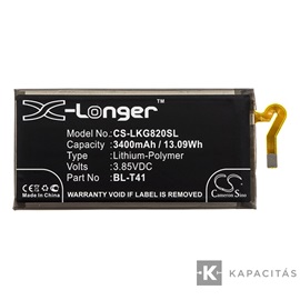 Realpower Li-Polymer akku (3,85V / 3400mAh, LG BL-T41 kompatibilis) FEKETE