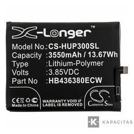 Realpower Li-Polymer akku (3,85V / 3550mAh, Huawei HB436380ECW kompatibilis) FEKETE