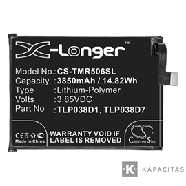 Realpower Li-Polymer akku (3,85V / 3850 mAh, Alcatel TLP038D1 / TLp038D7 kompatibilis)