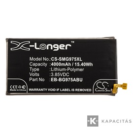 Realpower Li-Polymer akku (3,85V / 4000mAh, Samsung EB-BG975ABU kompatibilis) FEKETE