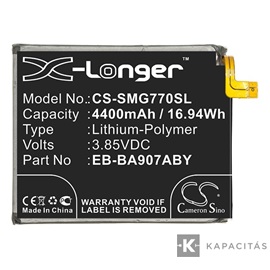 Realpower Li-Polymer akku (3,85V / 4400mAh, Samsung EB-BA907ABY kompatibilis) FEKETE