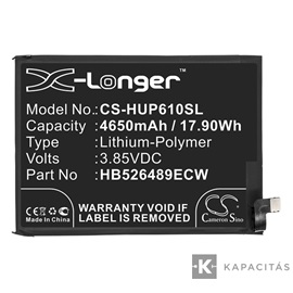 Realpower Li-Polymer akku (3,85V / 4650mAh, Huawei HB526489ECW kompatibilis) FEKETE