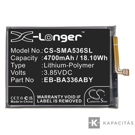 Realpower Li-Polymer akku (3,85V / 4700mAh, Samsung EB-BA336ABY kompatibilis) FEKETE