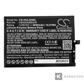 Realpower Li-Polymer akku (3,85V / 4850mAh, Huawei HB526488EEW kompatibilis) FEKETE