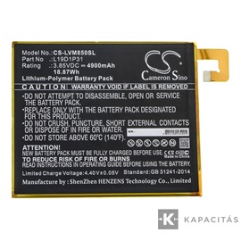 Realpower Li-Polymer akku (3,85V / 4900mAh, Lenovo L19D1P31 kompatibilis) FEKETE