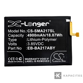 Realpower Li-Polymer akku (3,85V / 4900mAh, Samsung EB-BA217ABY kompatibilis) FEKETE