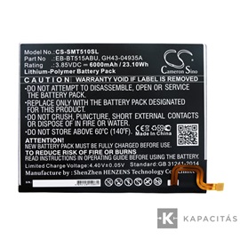 Realpower Li-Polymer akku (3,85V / 6000mAh, Samsung EB-BT515ABU kompatibilis) FEKETE