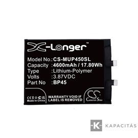 Realpower Li-Polymer akku (3,87V / 4600mAh, Xiaomi BP45 kompatibilis) FEKETE