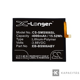 Realpower Li-Polymer akku (3,88V / 4000mAh, Samsung EB-BS906ABY kompatibilis) FEKETE