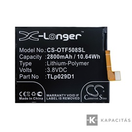 Realpower Li-Polymer akku (3,8V / 2800mAh, Vodafone TLp029D1 kompatibilis) FEKETE