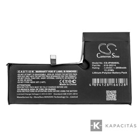 Realpower Li-Polymer akku (3,8V / 2950mAh, Apple 616-00514 kompatibilis) FEKETE