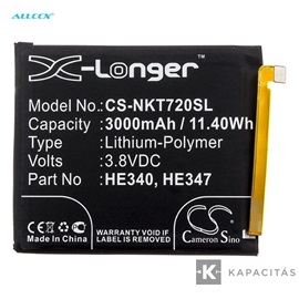 Realpower Li-Polymer akku (3,8V / 3000mAh, Nokia HE340 kompatibilis) FEKETE