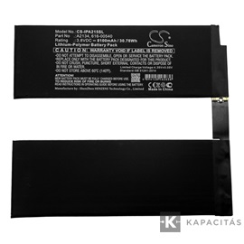 Realpower Li-Polymer akku (3,8V / 8100mAh, Apple 616-00540 kompatibilis) FEKETE