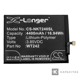 Realpower Li-Polymer akku (beépítése szakértelmet igényel, 3,85V / 4400 mAh, Nokia WT242 kompatibilis)