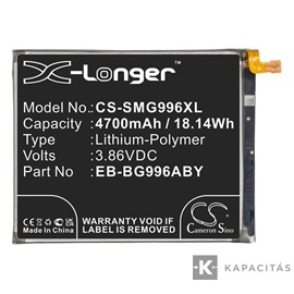 Realpower Li-Polymer akku (beépítése szakértelmet igényel, 3,86V / 4700 mAh, Samsung EB-BG996ABY kompatibilis)