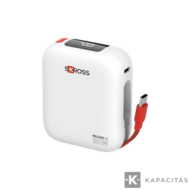 Reload 10 Power Bank  10000mAh  beépített USB-C+USB-C PD30W Fehér
