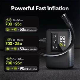 RoosCampMini Bike Pump ALT akkus kerékpárpumpa 120PSI type-C