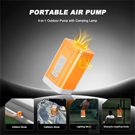 RoosCamp Air Master Nano 2 akkus pumpa és kempinglámpa 200l/perc
