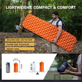 RoosCamp RoosPad Ultra felfújható kemping matrac - narancs / fekete