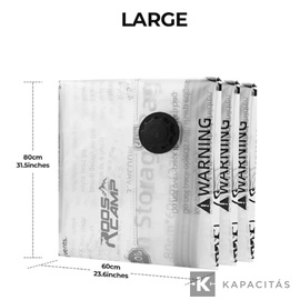 RoosCamp vákuumzsák szett 4 db 60 × 80 cm-es újrahasználható tárolózsák L méret