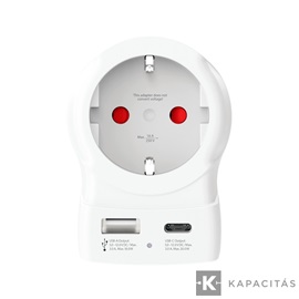 SKROSS Europe - UK Utazóadapter USB-C + USB-A (20W PD, Gyorstöltés, Fehér)