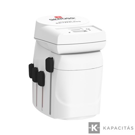 SKROSS PRO+ Világ utazóadapter USB-C + USB-A (30W PD, gyorstöltés, Fehér)