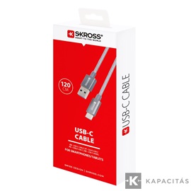 SKROSS Steel Line USB kábel, töltő, (USB-C) 1,2m