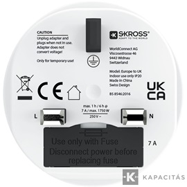 SKROSS csatlakozó átalakító Egyesült Királyságba utazóknak