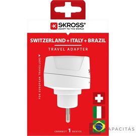 SKROSS csatlakozó átalakító Svájc/Olaszország/Brazilia utazóknak