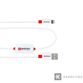 SKROSS USB kábel, töltő, szinkron, alarm (lightning) 1m