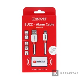 SKROSS USB kábel, töltő, szinkron, alarm (microUSB)