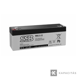 SSB 12V 2,3Ah zárt ólomakkumulátor
