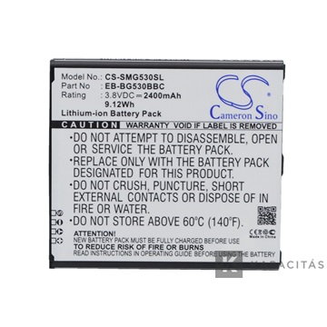 Samsung BG530CBU,  EB-BG530BBC,  EB-BG530BBE 3.8V 2400mAh utángyártott akku Li-ion