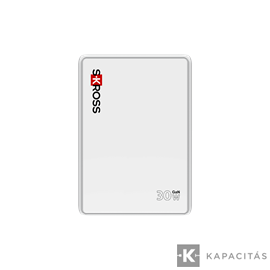 Ultravékony hálózati gyorstöltő UK, USB-A USB-C, 90° UK plug, GaN 30W