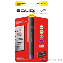 Solidline ST4 fémházas lámpa 180/80/10lm 2AAA TIB UV