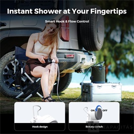 Flextail Tiny Shower – Ultrakönnyű hordozható zuhany 2,5L/perc vízáramlással