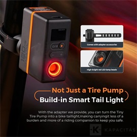 Flextail Tiny Tire Pump ACS – 120 PSI hordozható elektromos kerékpárpumpa LED lámpával