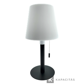 TUNGSRAM Asztali lámpa napelemes 5W 450lm 3.000K 3xDIMM USB-C IP54 14x30cm, fekete-fehér