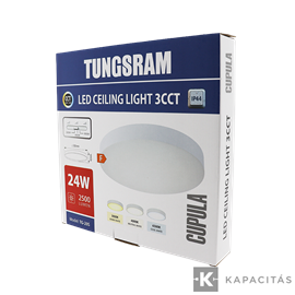 TUNGSRAM LED Mennyezeti lámpa 24W 3xCCT 2400lm 30x4.2cm IP44, keret: fehér | TG-20S