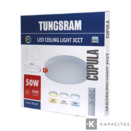TUNGSRAM LED Mennyezeti lámpa 50W 3xCCT 5000lm 50x4.2cm IP44, +távirányító, keret: fehér | TG-32S