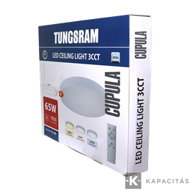 TUNGSRAM LED Mennyezeti lámpa 65W 3xCCT 6500lm 60x4.7cm IP44, +távirányító, keret: fehér | TG-38S
