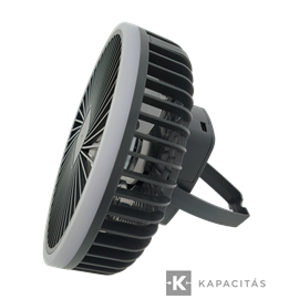 TUNGSRAM Ventilátor és lámpa | asztali vagy függő 3x sebesség USB-C tölthető 17.5x33cm IP20, antracit