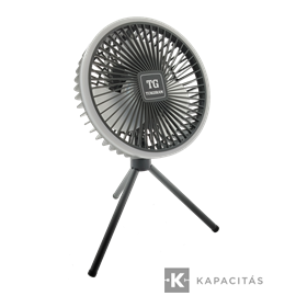 TUNGSRAM Ventilátor és lámpa | asztali vagy függő 3x sebesség USB-C tölthető 17.5x33cm IP20, antracit