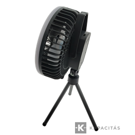 TUNGSRAM Ventilátor és lámpa | asztali vagy függő 3x sebesség USB-C tölthető 17.5x33cm IP20, antracit