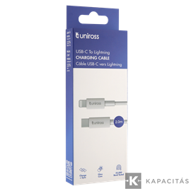 Uniross USB kábel, töltő, (lightning - USB-C) 2m