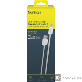 Uniross USB - Micro-USB kábel, 2m, Charge + Sync