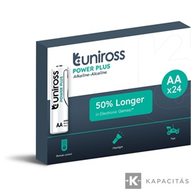 Uniross 1,5V LR6/AA/ceruza tartós alkáli elem POWER PLUS 24db/csomag