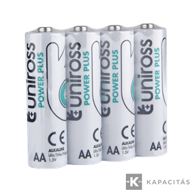 Uniross 1,5V LR6/AA/ceruza tartós alkáli elem POWER PLUS 4db/fólia