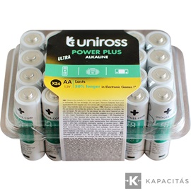 Uniross 1,5V LR6/AA/ceruza tartós alkáli elem POWER PLUS BOX 24db/csomag
